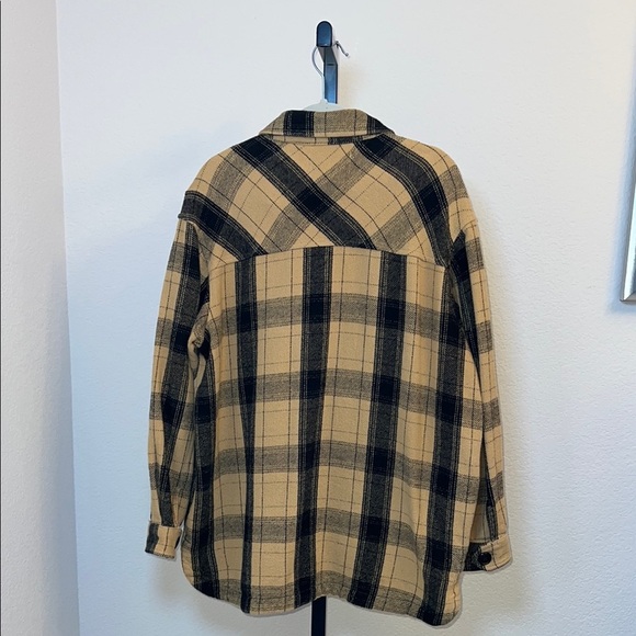 Lucky🍀Brand‎ Plaid Button-Up Jacket in Black and Tan - Picture 6 of 10